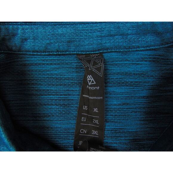 Halmont Polo Shirt Men XL Blue Green Short Sleeve Performance Golf Casual Pocket - Picture 4 of 8